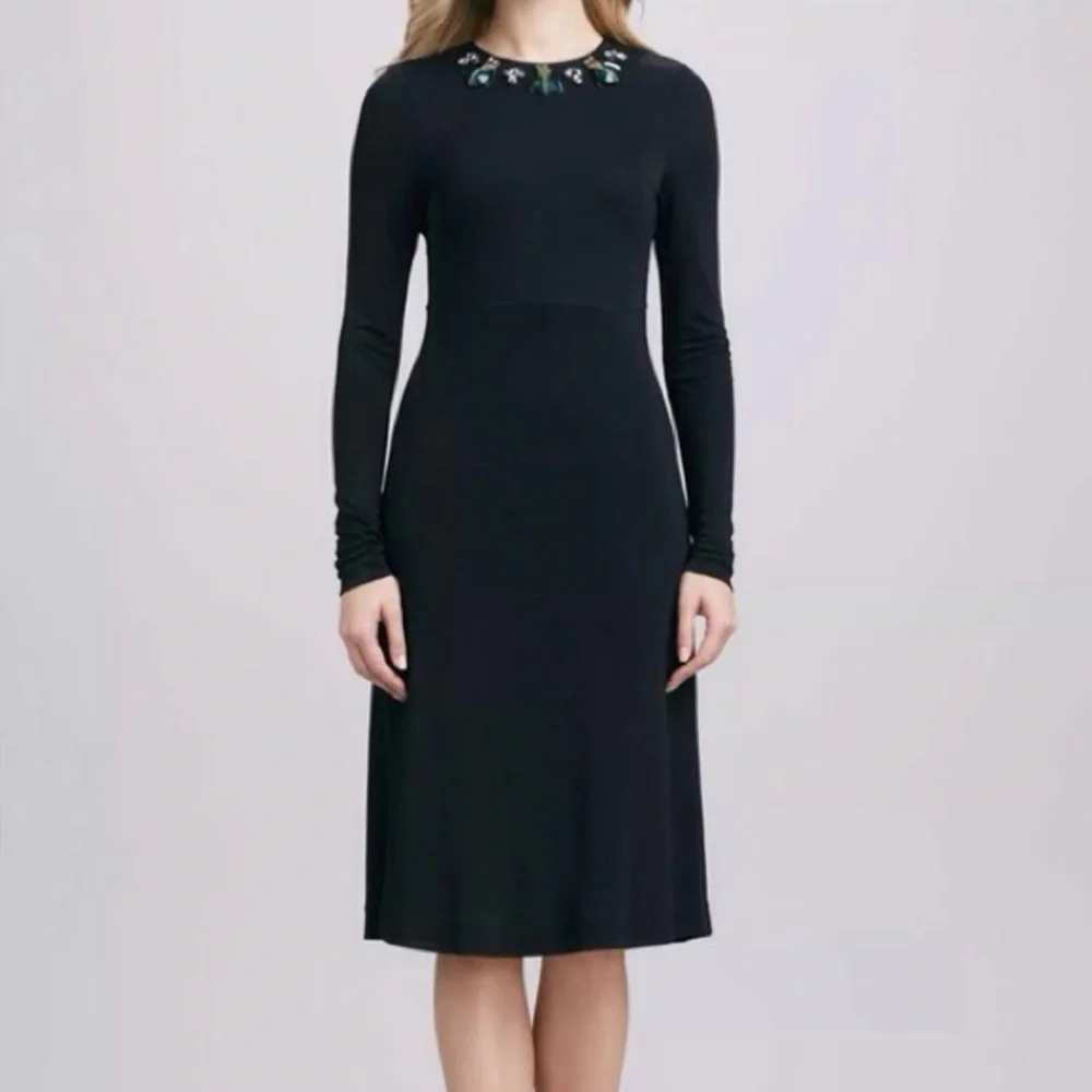 Tory Burch Deena Embellished Long Sleeve Dress